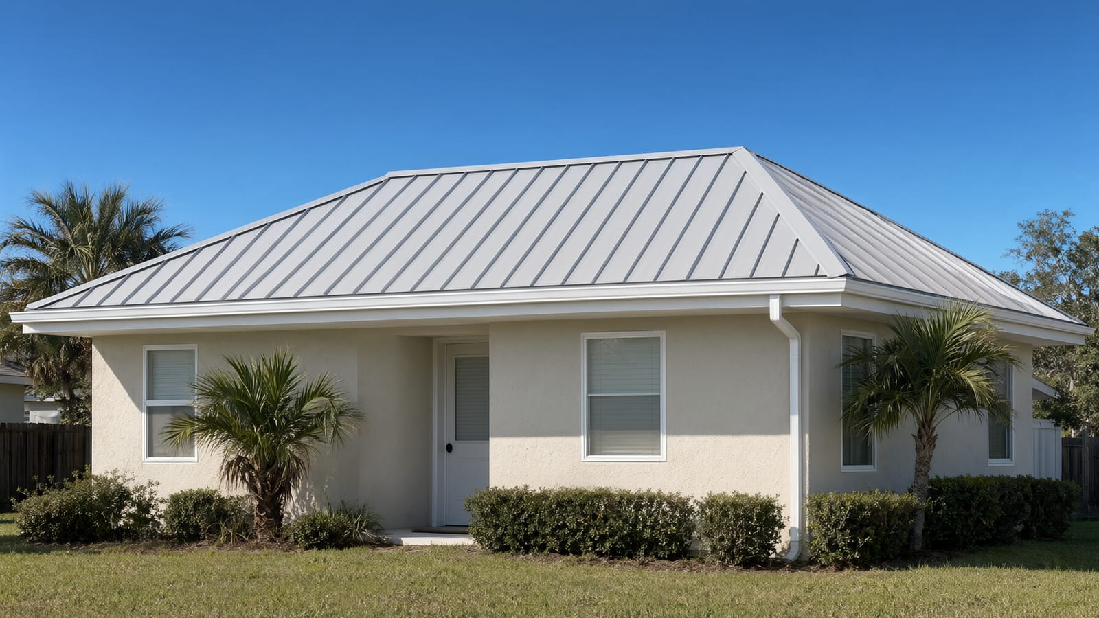 Florida home with a new standing-seam metal roof